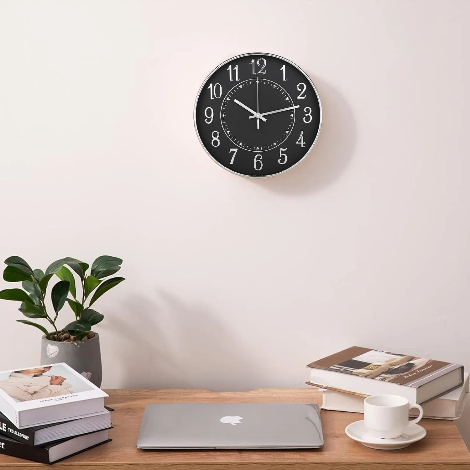 Homestic Wall Clock | Fancy Watch Wall Clocks | Office Wall Clock | Clock for Living Room | Clock for Bedroom | Clock for Hall | Machinery-Quartz | 12 Inch | N-Silver