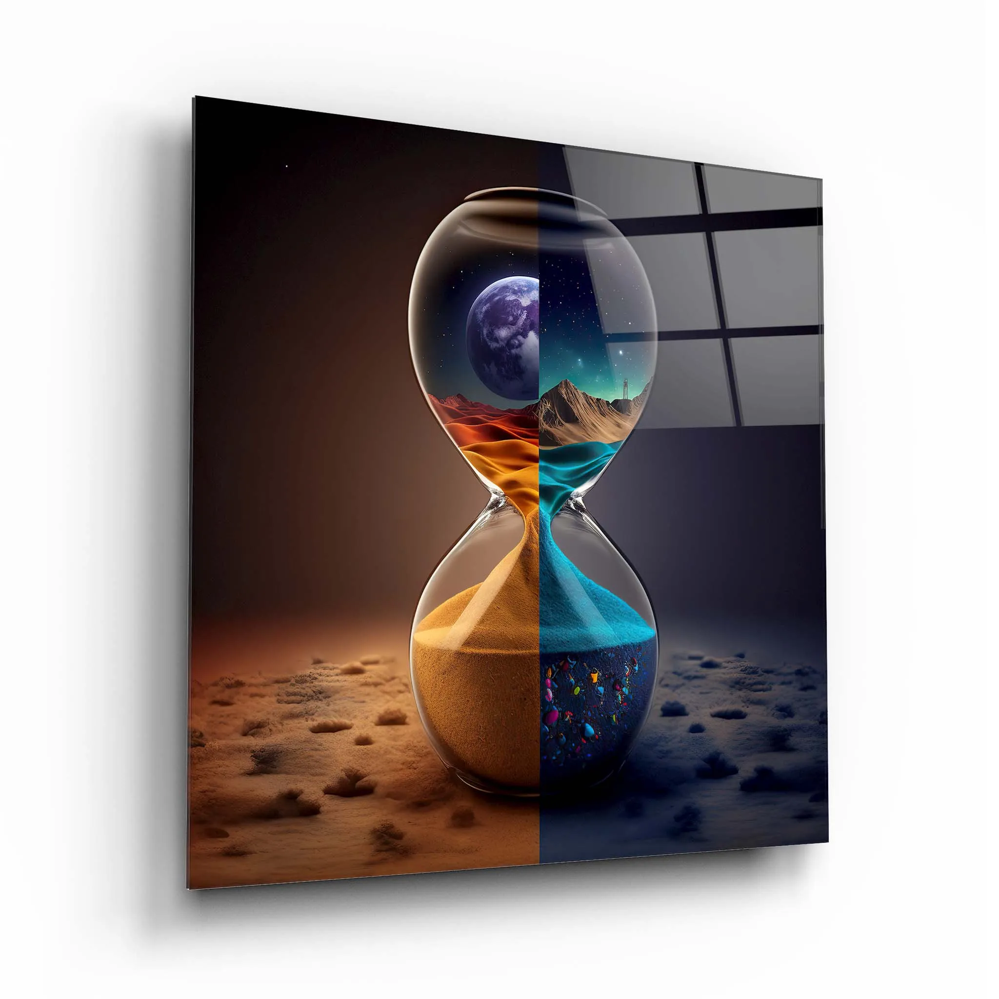 Hourglass Glass Wall Art