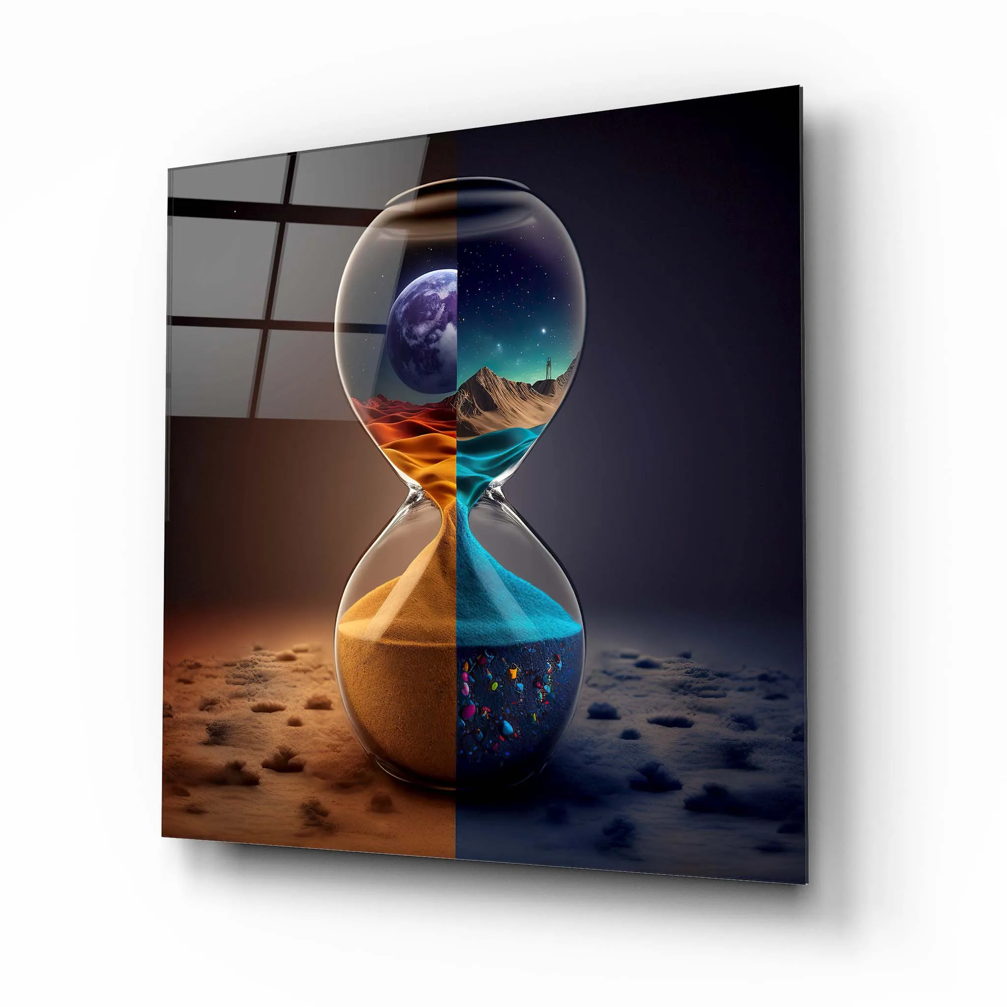 Hourglass Glass Wall Art