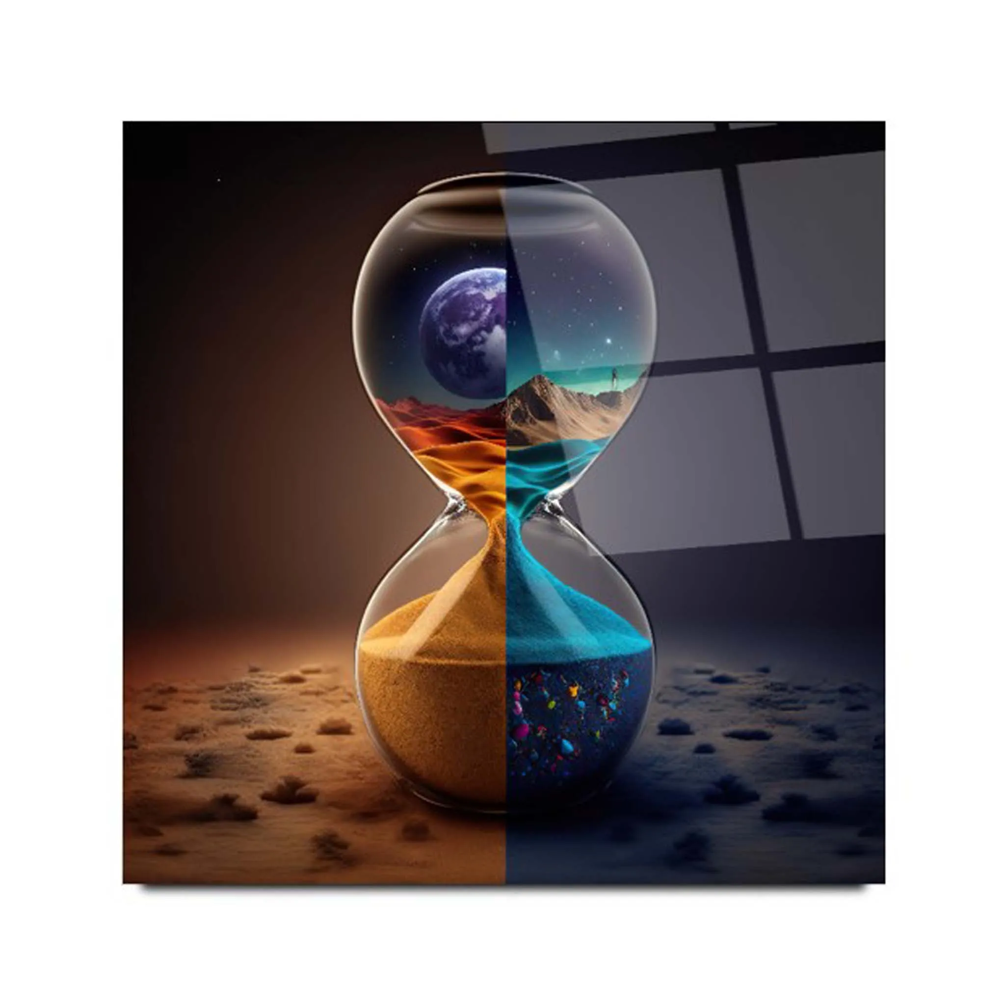 Hourglass Glass Wall Art