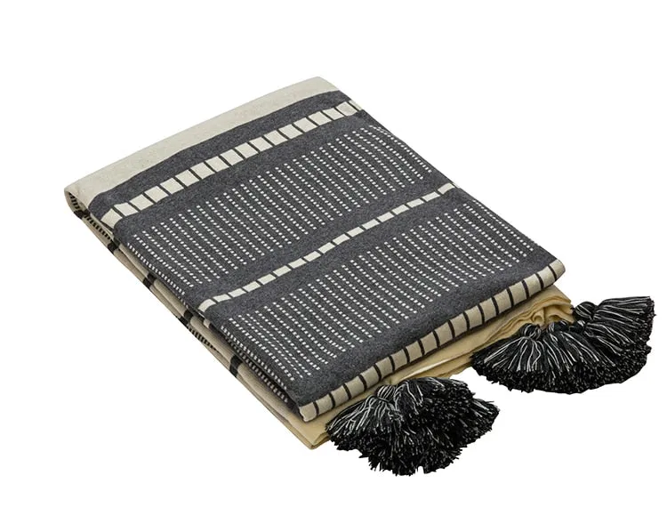 Jacquard Striped Blanket & Throw