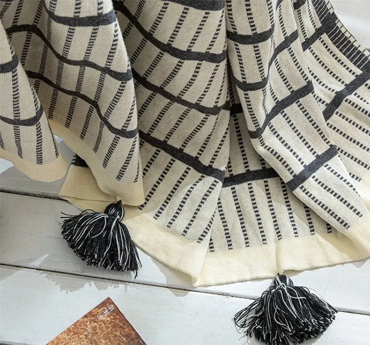 Jacquard Striped Blanket & Throw