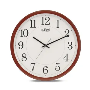 KAISER 15 Inch Quartz Wall Clock - Silent Analog Clock for Home & Office (Rosewood 01)