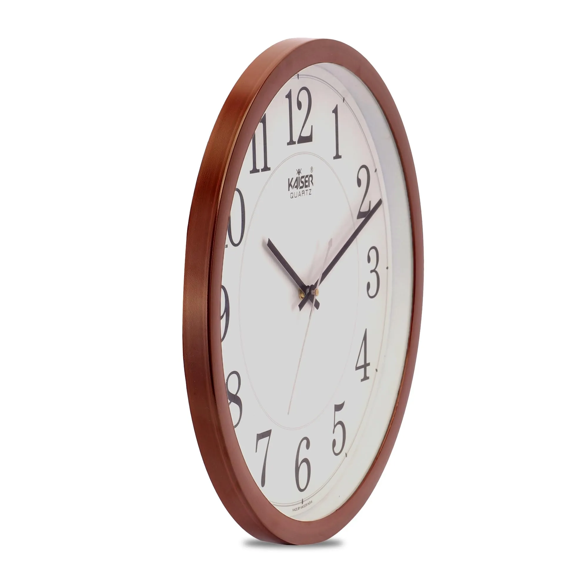 KAISER 15 Inch Quartz Wall Clock - Silent Analog Clock for Home & Office (Rosewood 01)