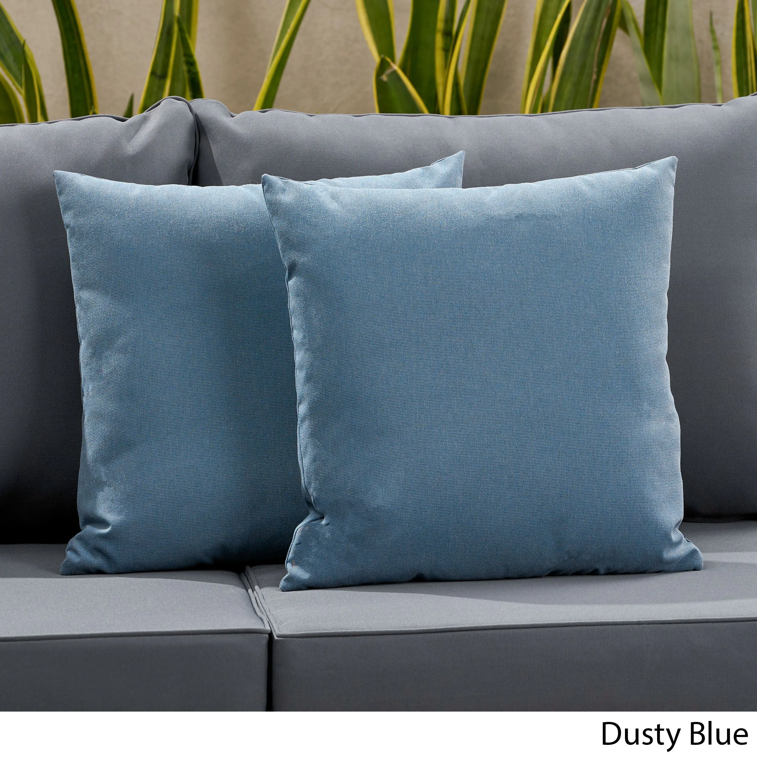 Karalynn Outdoor Modern Square Water Resistant Fabric Pillow (Set of 2)