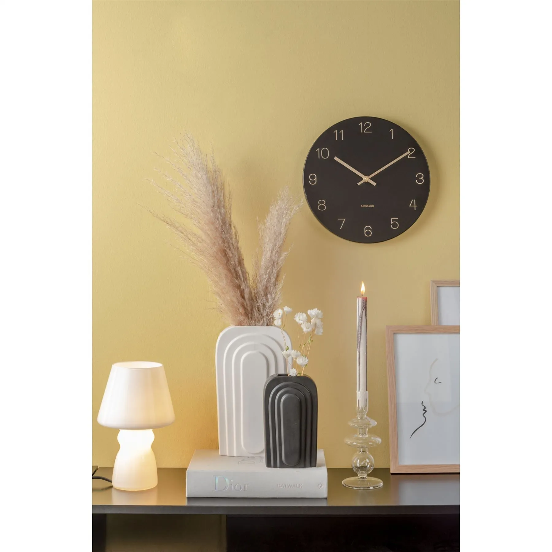 Karlsson Charm Engraved Numbers Small 30cm  Wall Clock