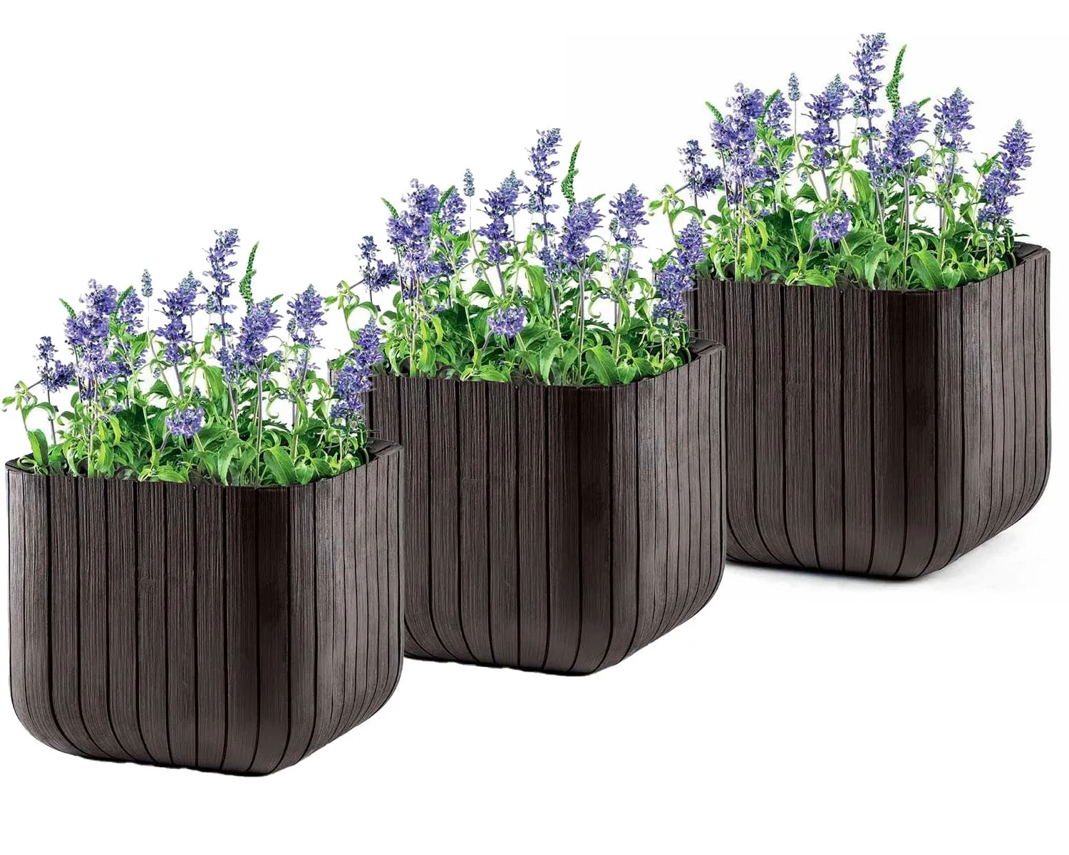 Keter Cube Planter - Brown - 3 Pack