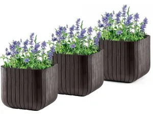 Keter Cube Planter - Brown - 3 Pack