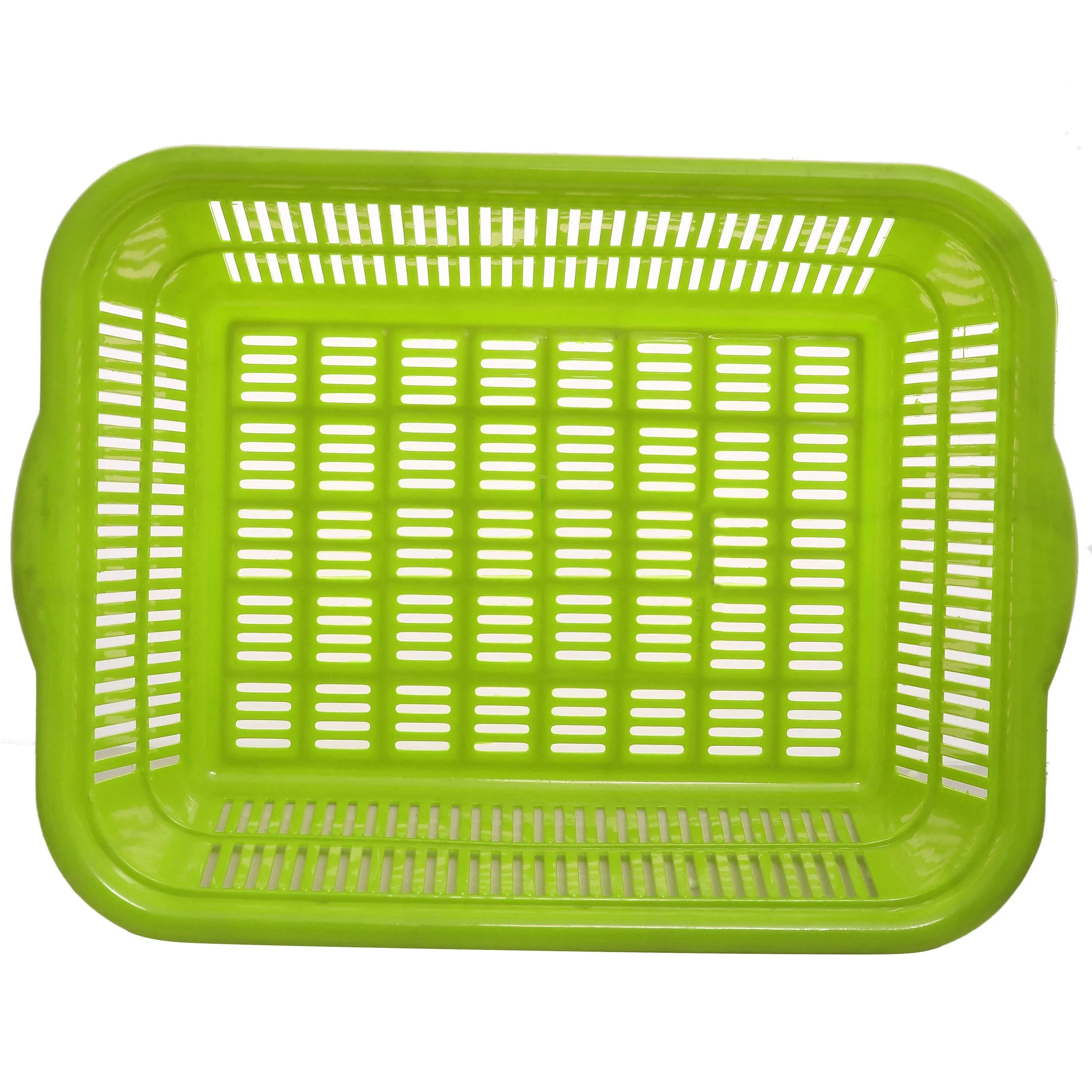 Kuber Industries 2 Pieces Plastic Kitchen Dish Rack Drainer Vegetables and Fruits Basket Dish Rack Multipurpose Organizers,Medium Size,Green & Yellow