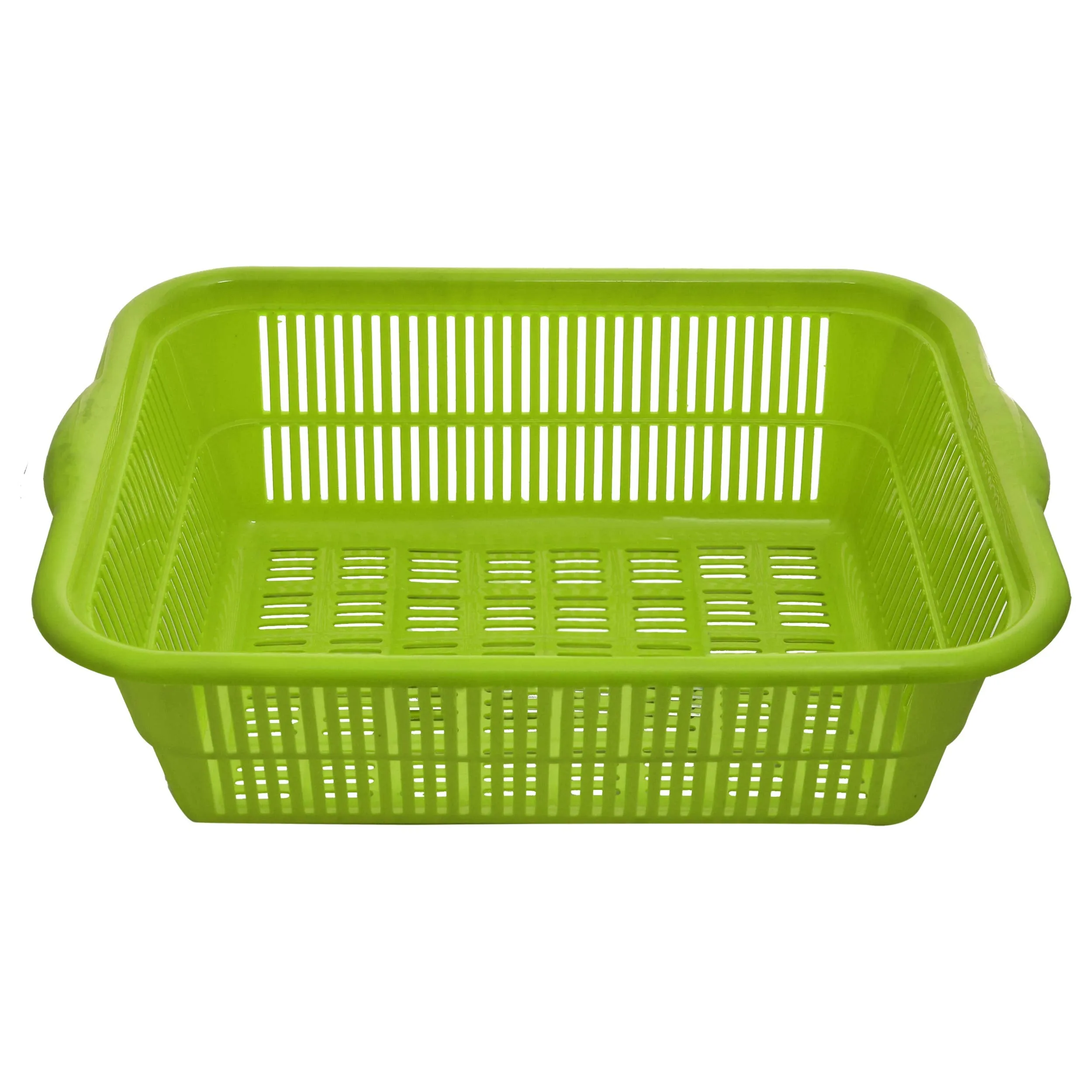 Kuber Industries 2 Pieces Plastic Kitchen Dish Rack Drainer Vegetables and Fruits Basket Dish Rack Multipurpose Organizers,Medium Size,Green & Yellow