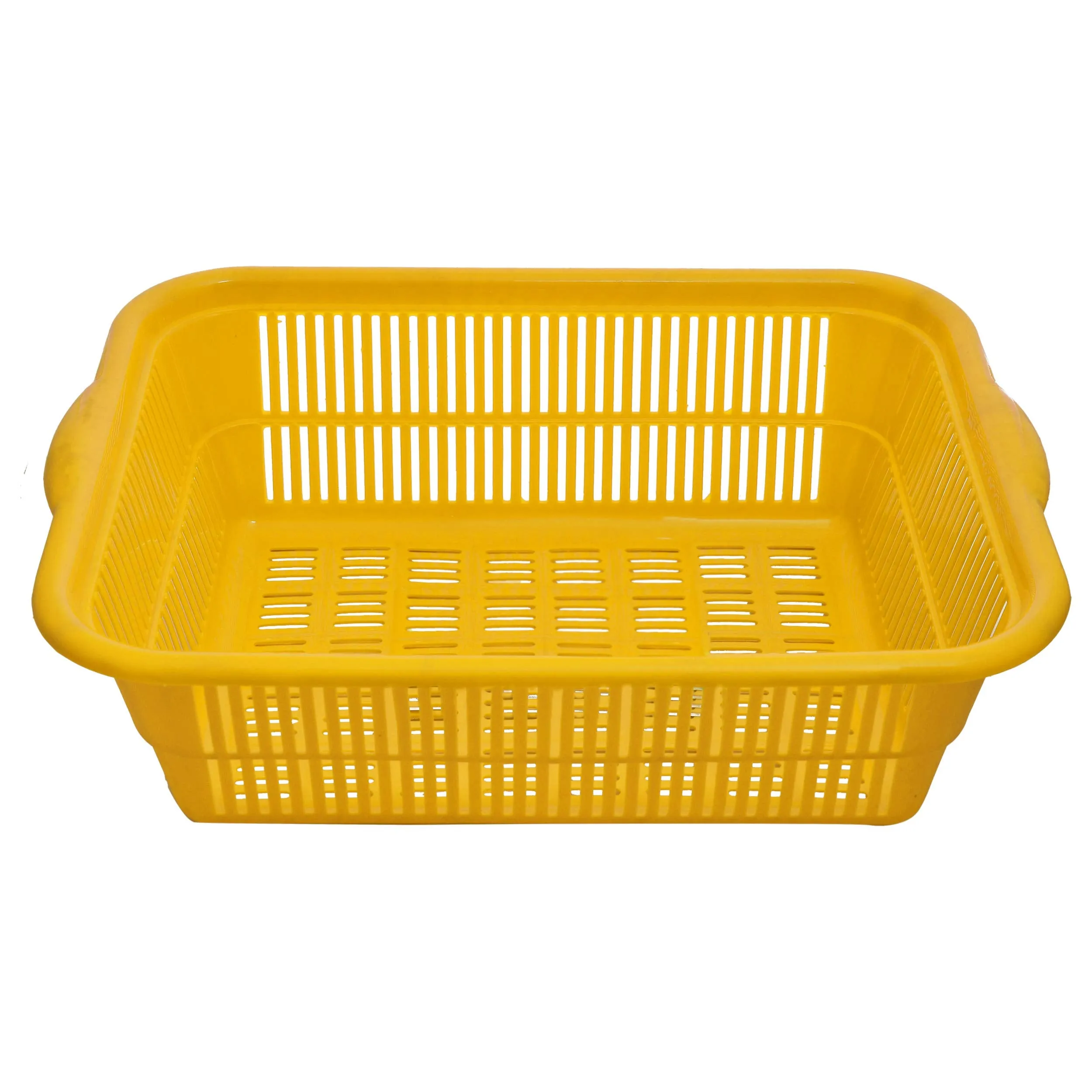 Kuber Industries 2 Pieces Plastic Kitchen Dish Rack Drainer Vegetables and Fruits Basket Dish Rack Multipurpose Organizers,Medium Size,Green & Yellow