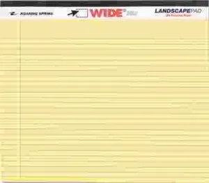 Landscape Format Writing Pad College Ruled 11 X 9-1/2 Canary 40 Sheets/Pad