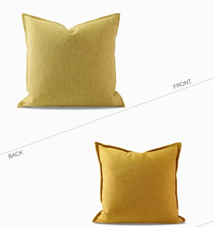 Large Yellow Square Modern Throw Pillows for Couch, Contemporary Modern Sofa Pillows, Simple Decorative Throw Pillows, Large Throw Pillow for Interior Design