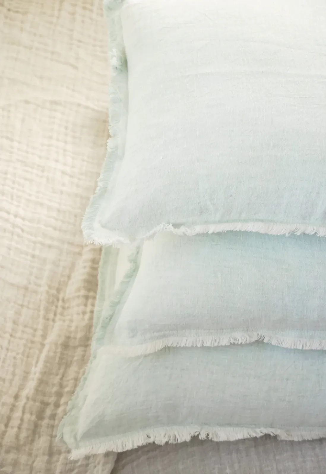 Light Aqua Linen Pillows