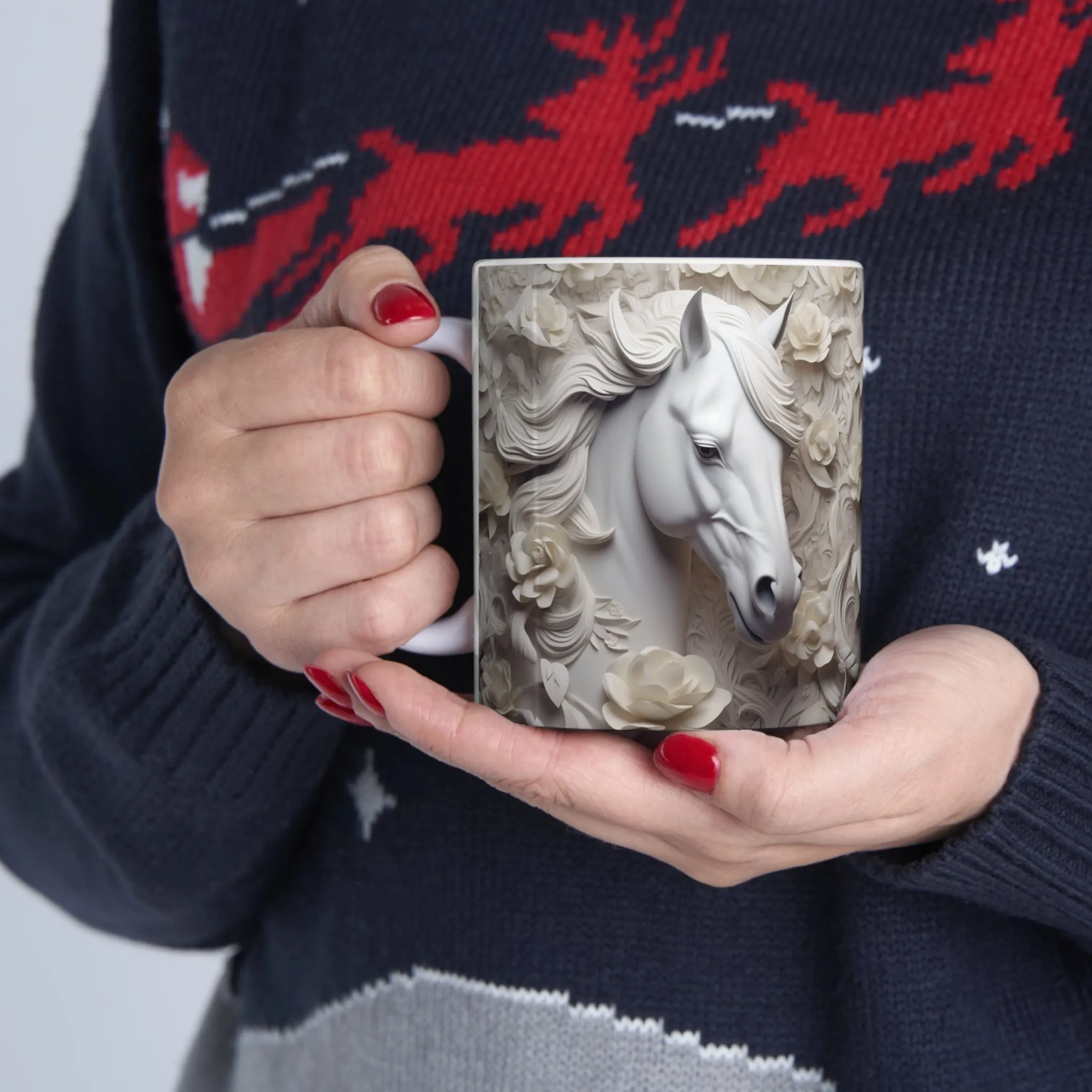 MAGESTIC WHITE HORSE MUG - MUGSCITY - Free Shipping