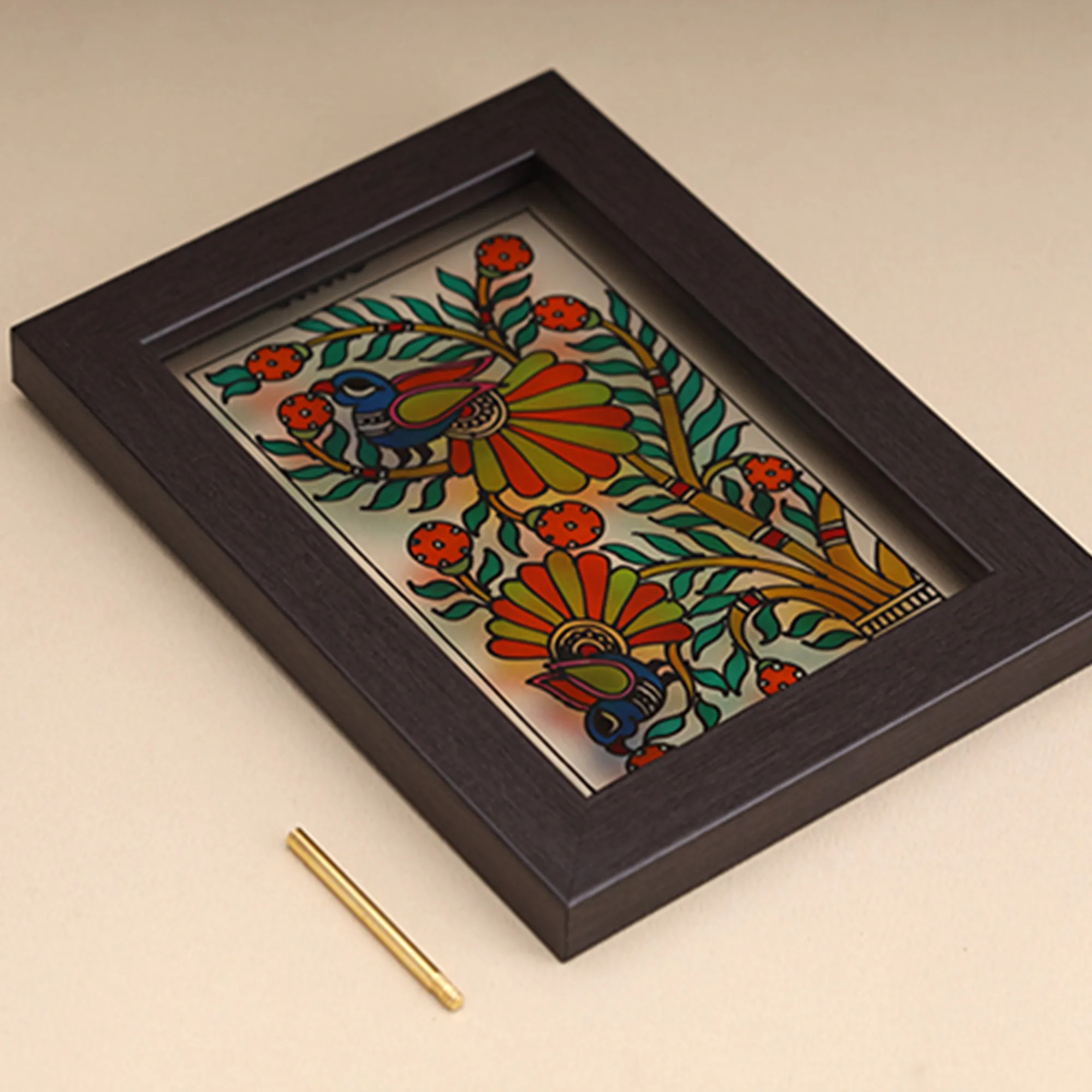 Mayurakashi- Madhubani Art Wall Art Frame