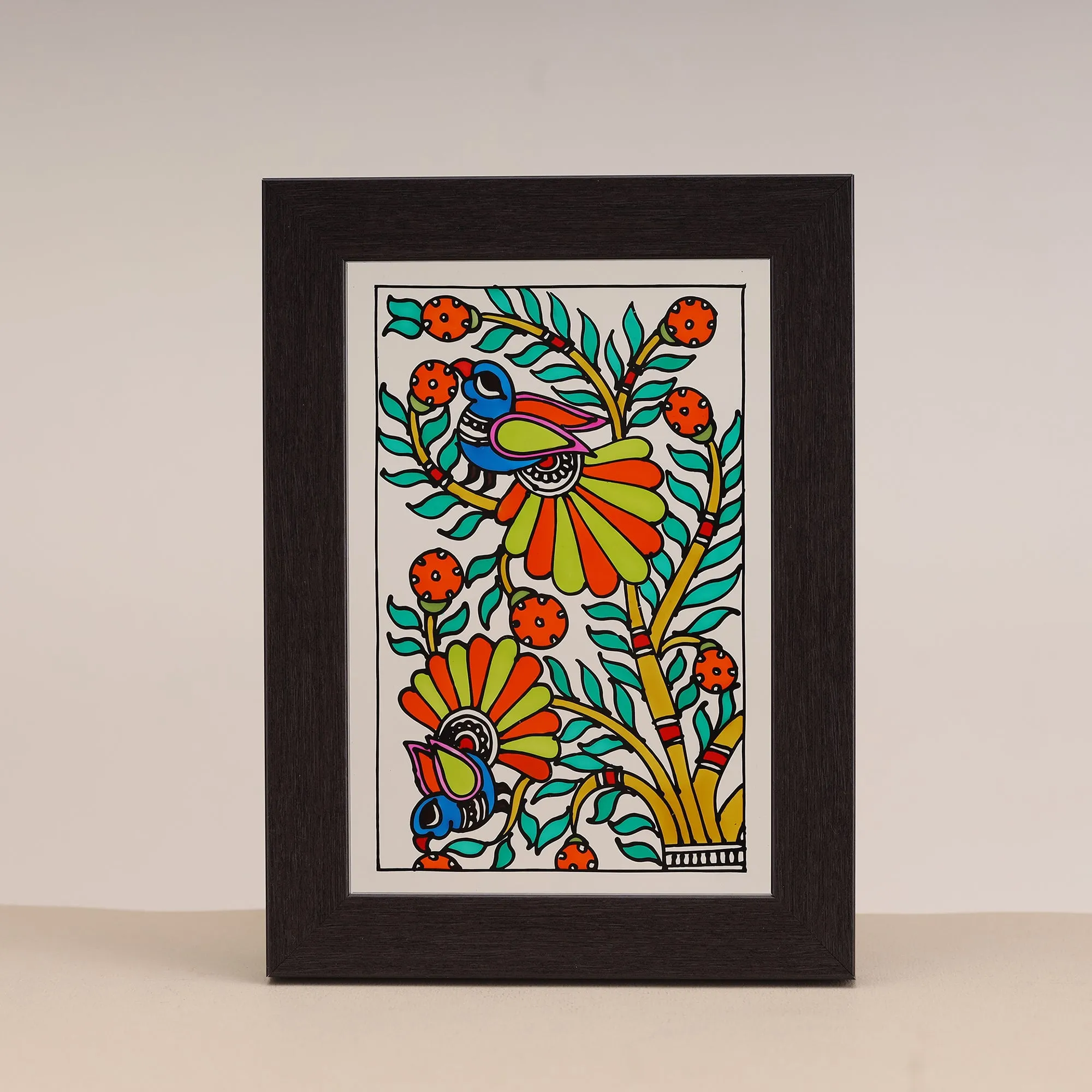 Mayurakashi- Madhubani Art Wall Art Frame