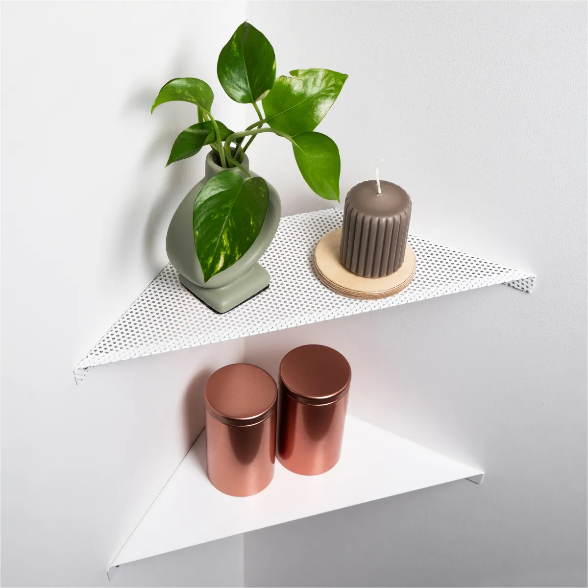 Metal Corner Shelves (set of 2)