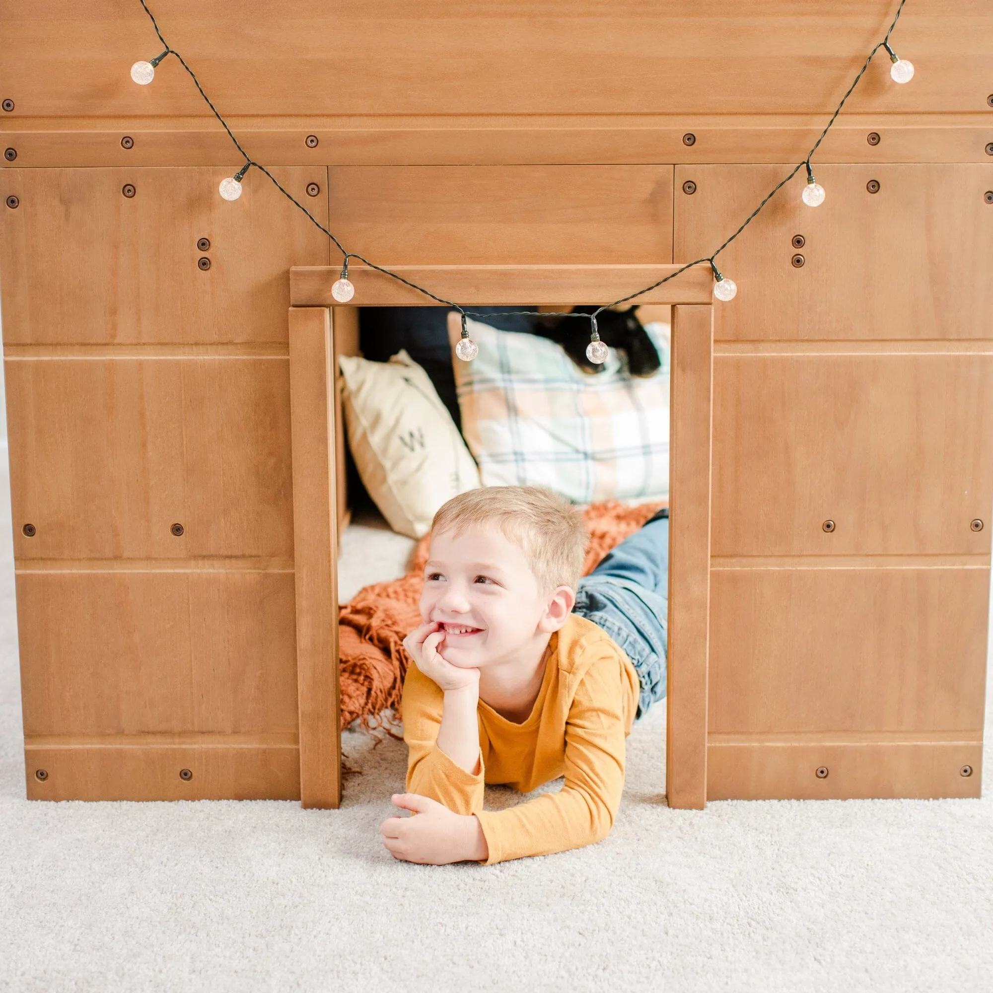 Modern Farmhouse Twin Low Loft Bed With Bookcases