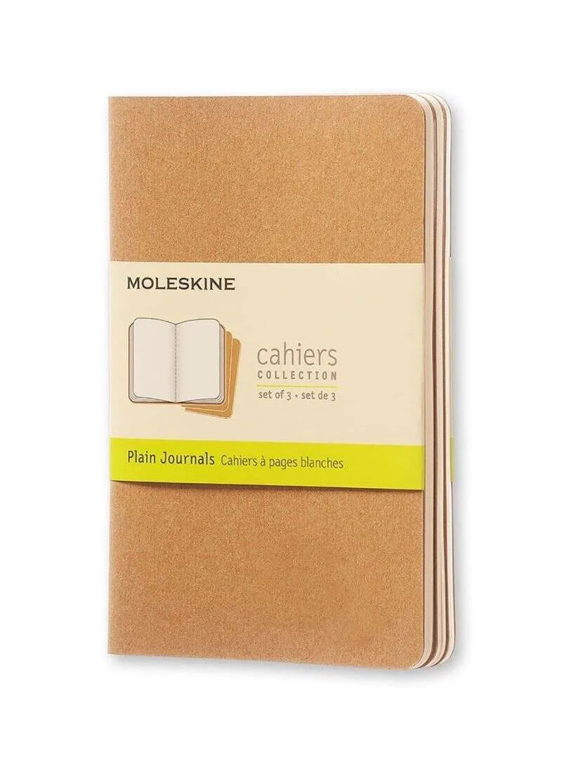 Moleskine Cashier Plain Pocket Size Set of 3 kraft Brown