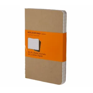 Moleskine Cashier Ruled Pocket Size Set of 3 kraft Brown