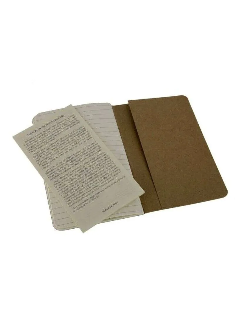 Moleskine Cashier Ruled Pocket Size Set of 3 kraft Brown