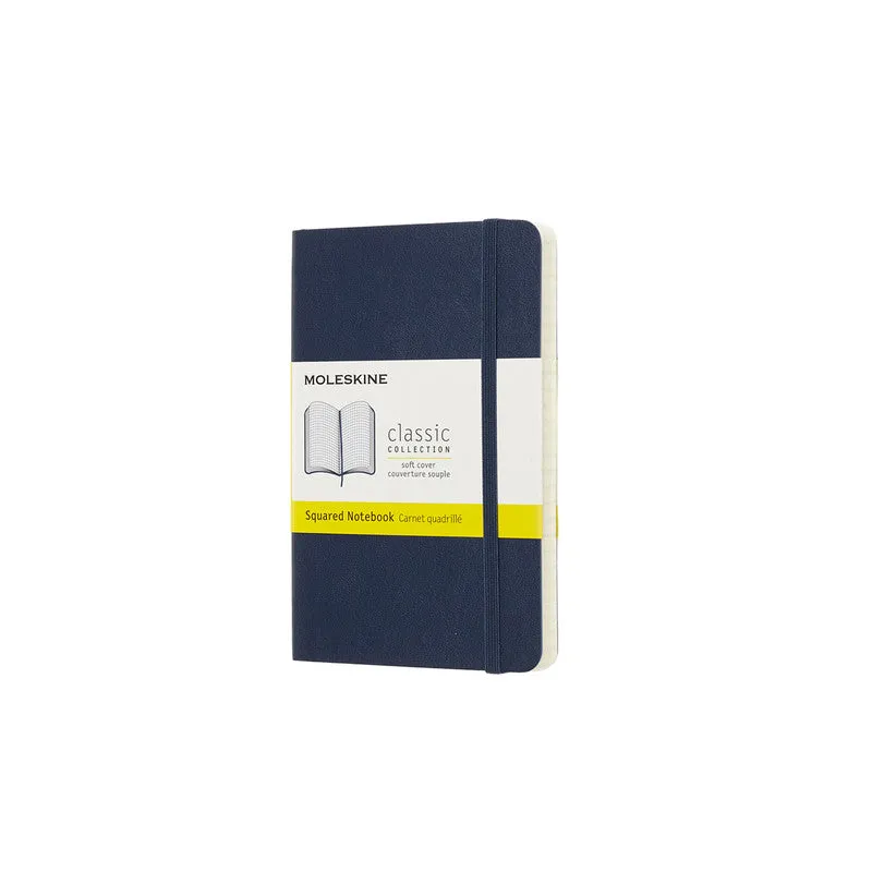 MOLESKINE - CLASSIC SOFT COVER NOTEBOOK - GRID - POCKET - SAPPHIRE BLUE