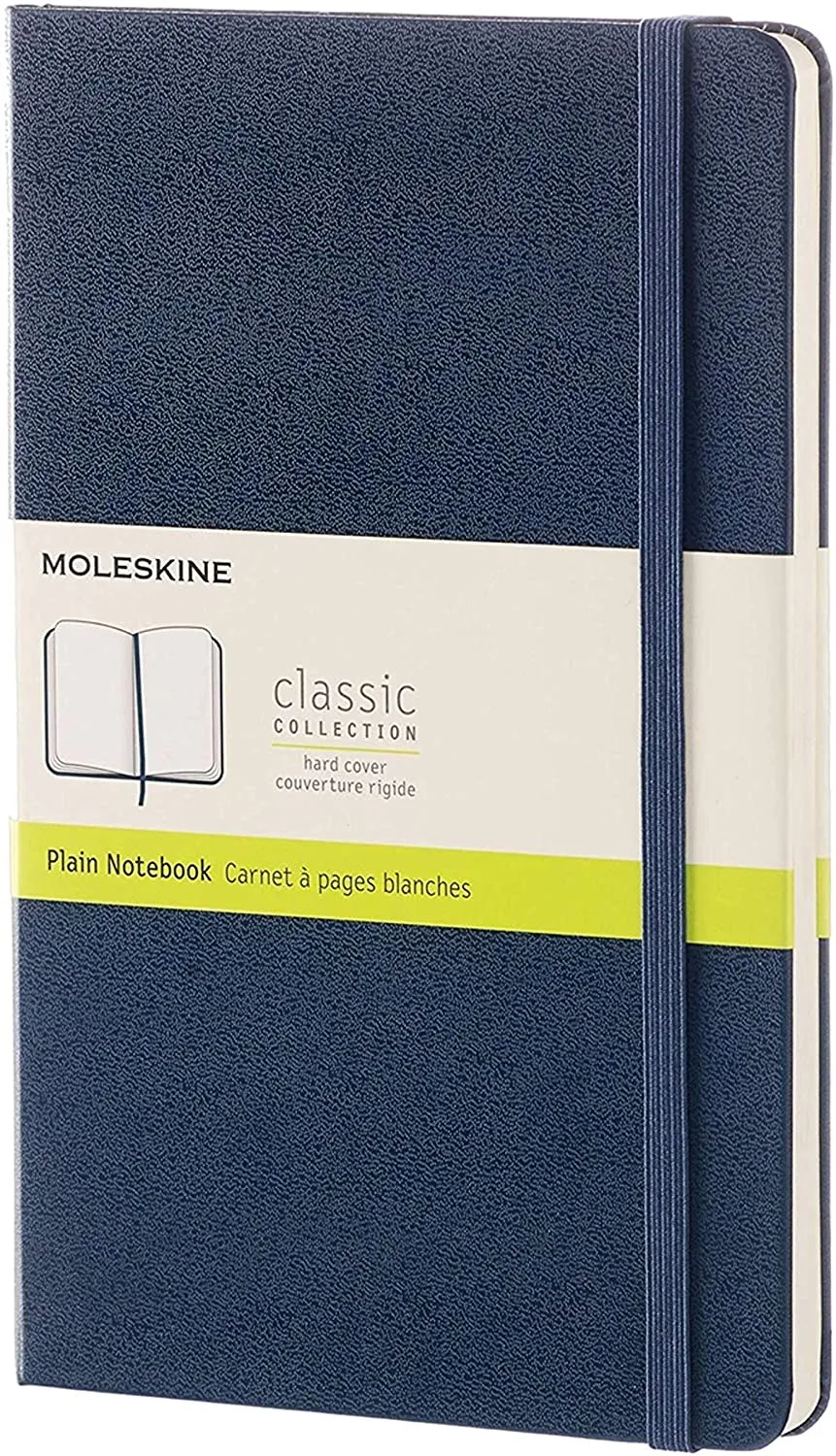 Moleskine Plain Notebook Hard Cover A5 Sepphire Blue