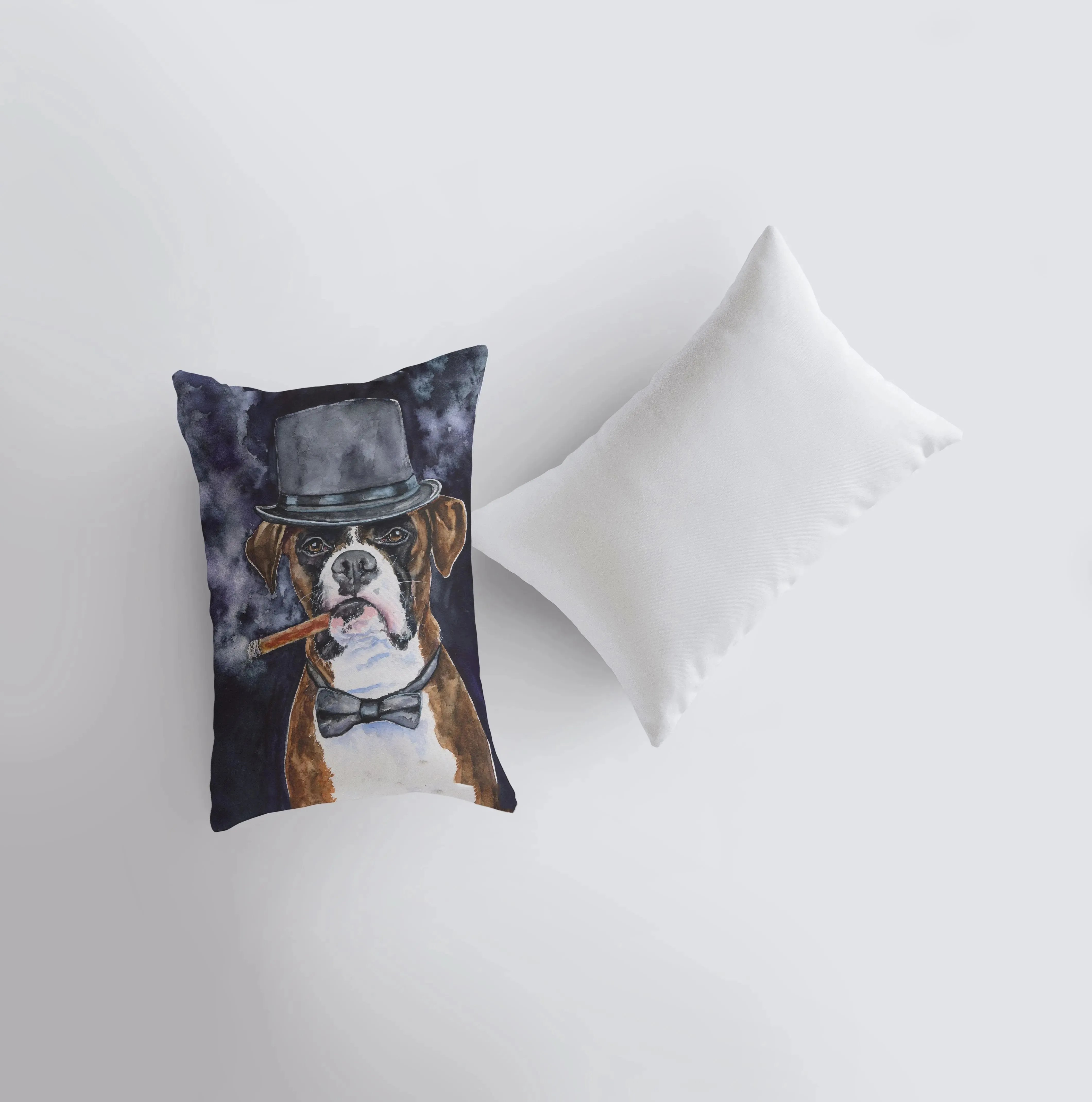 Mr. Boxer | Sophisticated Watercolor Boxer | 12x18 | Pillow Cover | Dog | Home Decor | Throw Pillow | Dog Lover Gift | Dog Mom Gift | Pillow