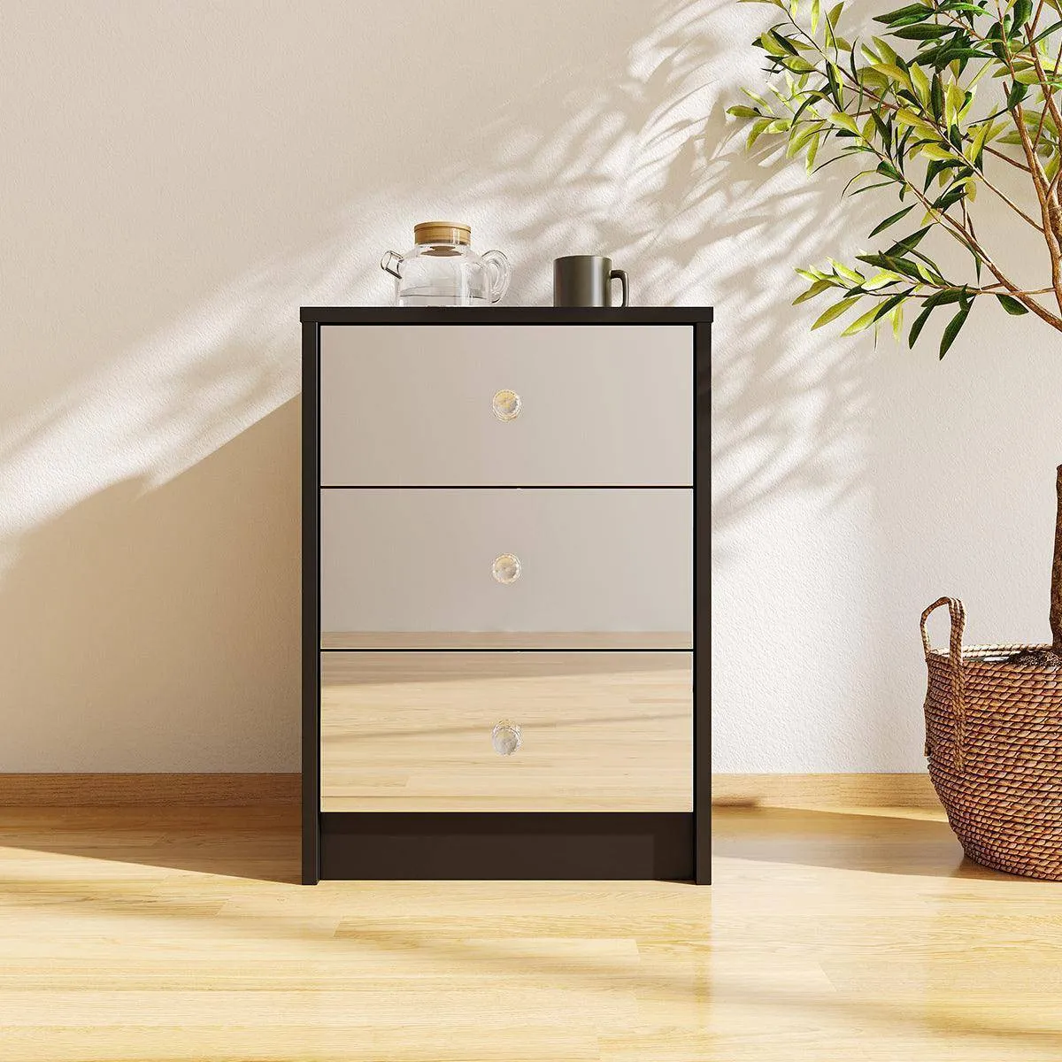 Nightstand Drawer with Mirror Surface- SHI5C03D