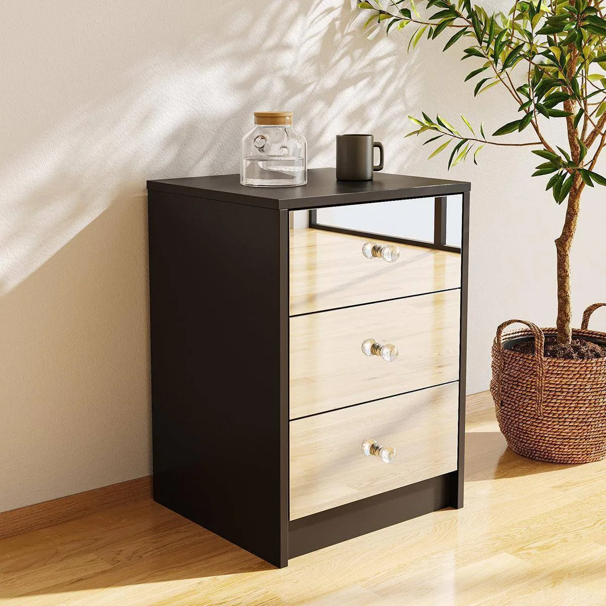 Nightstand Drawer with Mirror Surface- SHI5C03D