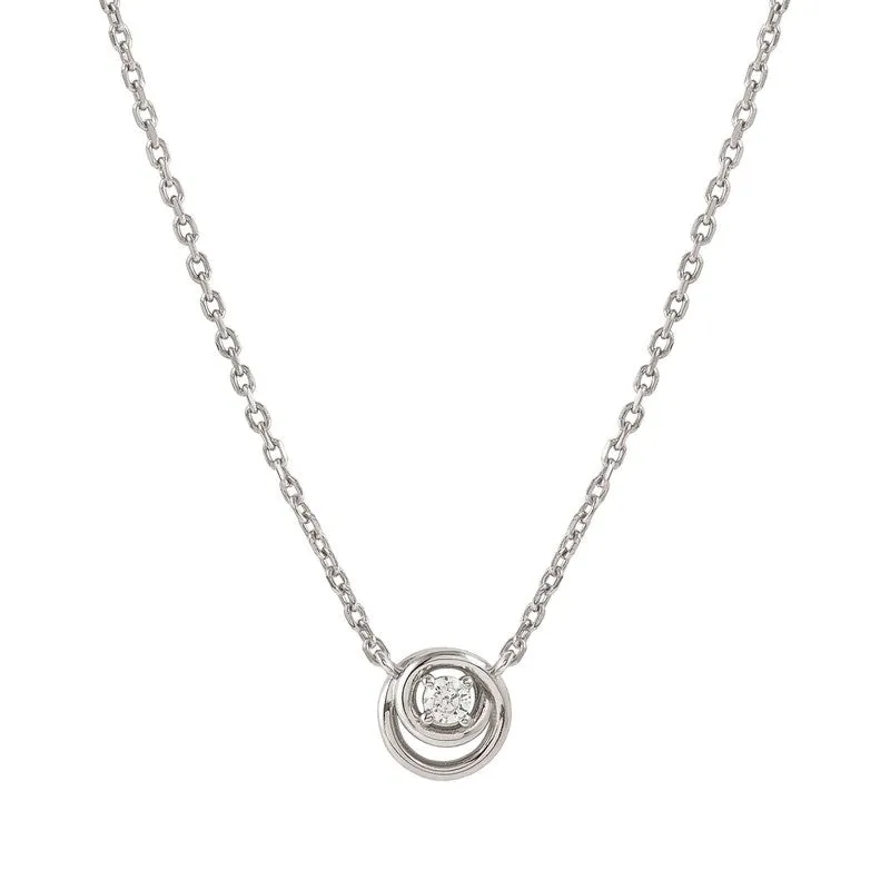 Nomination CosmicLove Necklace, Circle, Cubic Zirconia, Sterling Silver