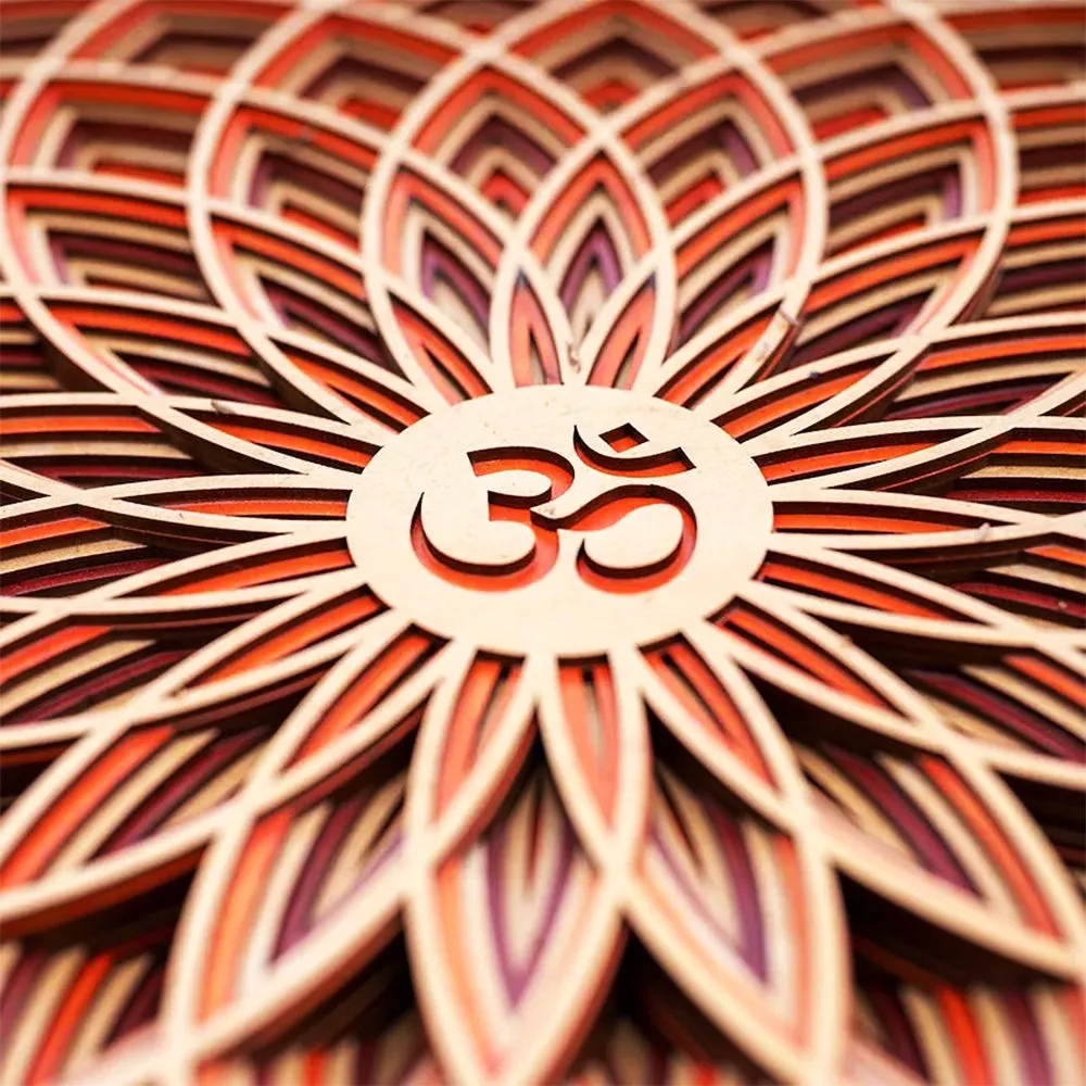 Om Mandala Spiritual Wooden Wall Decor