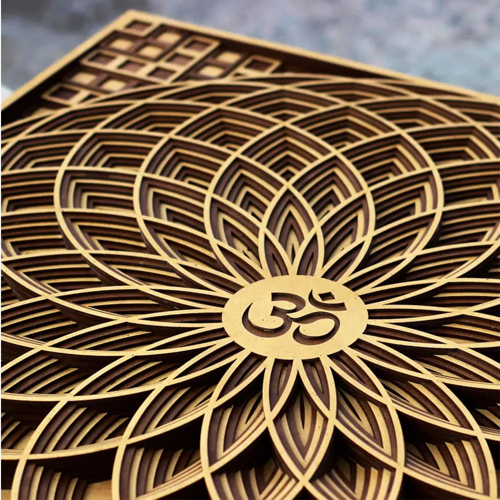 Om Mandala Spiritual Wooden Wall Decor