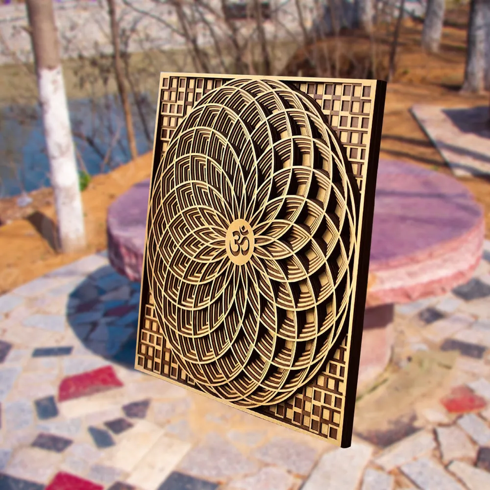 Om Mandala Spiritual Wooden Wall Decor