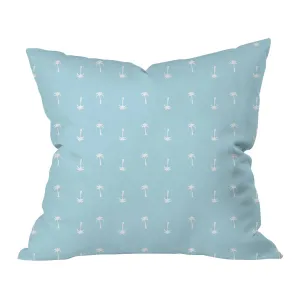 Palm Tree Grove Ash Blue Pillow