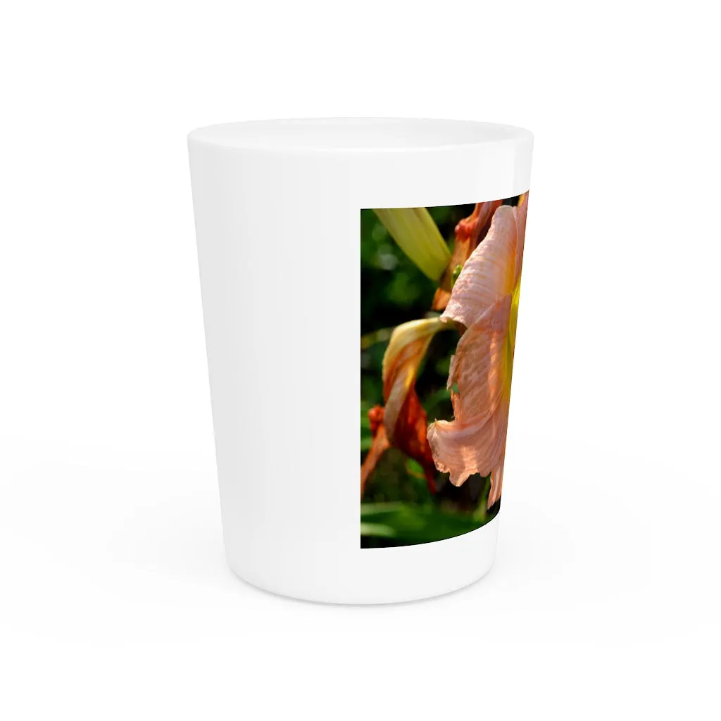 Peach and Yellow Flower Shot Glass