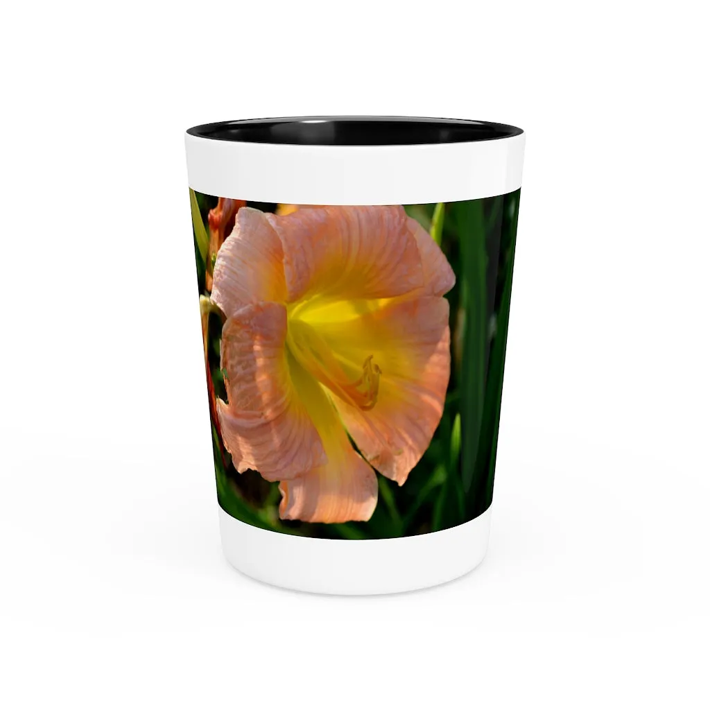 Peach and Yellow Flower Shot Glass