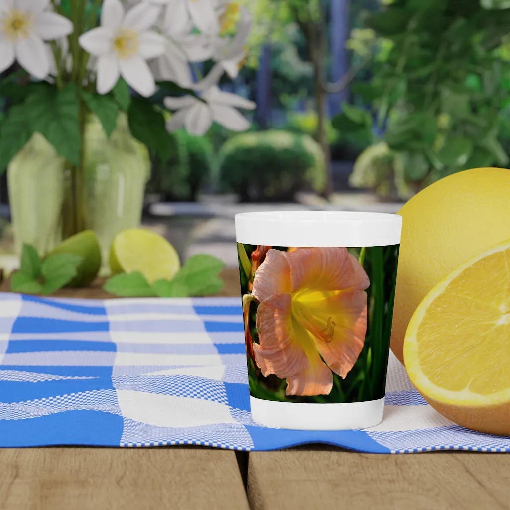 Peach and Yellow Flower Shot Glass