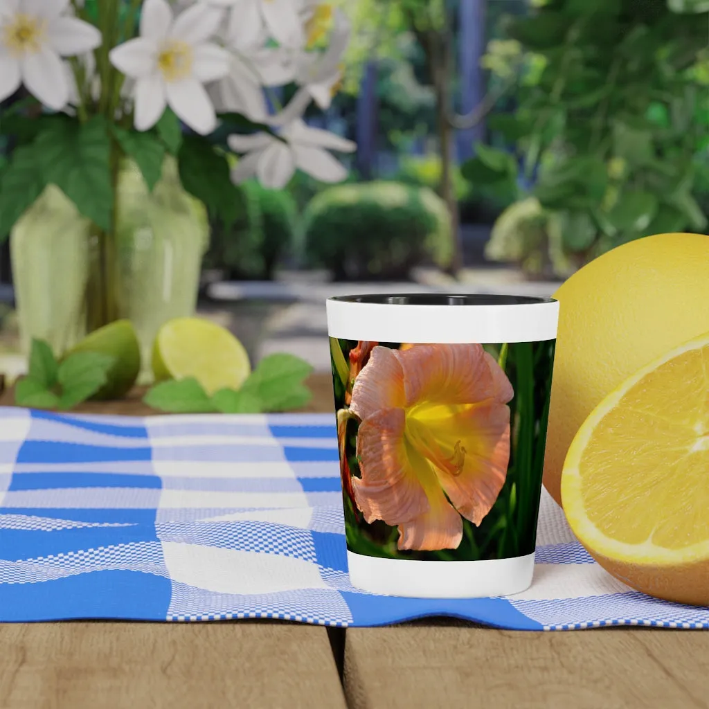 Peach and Yellow Flower Shot Glass