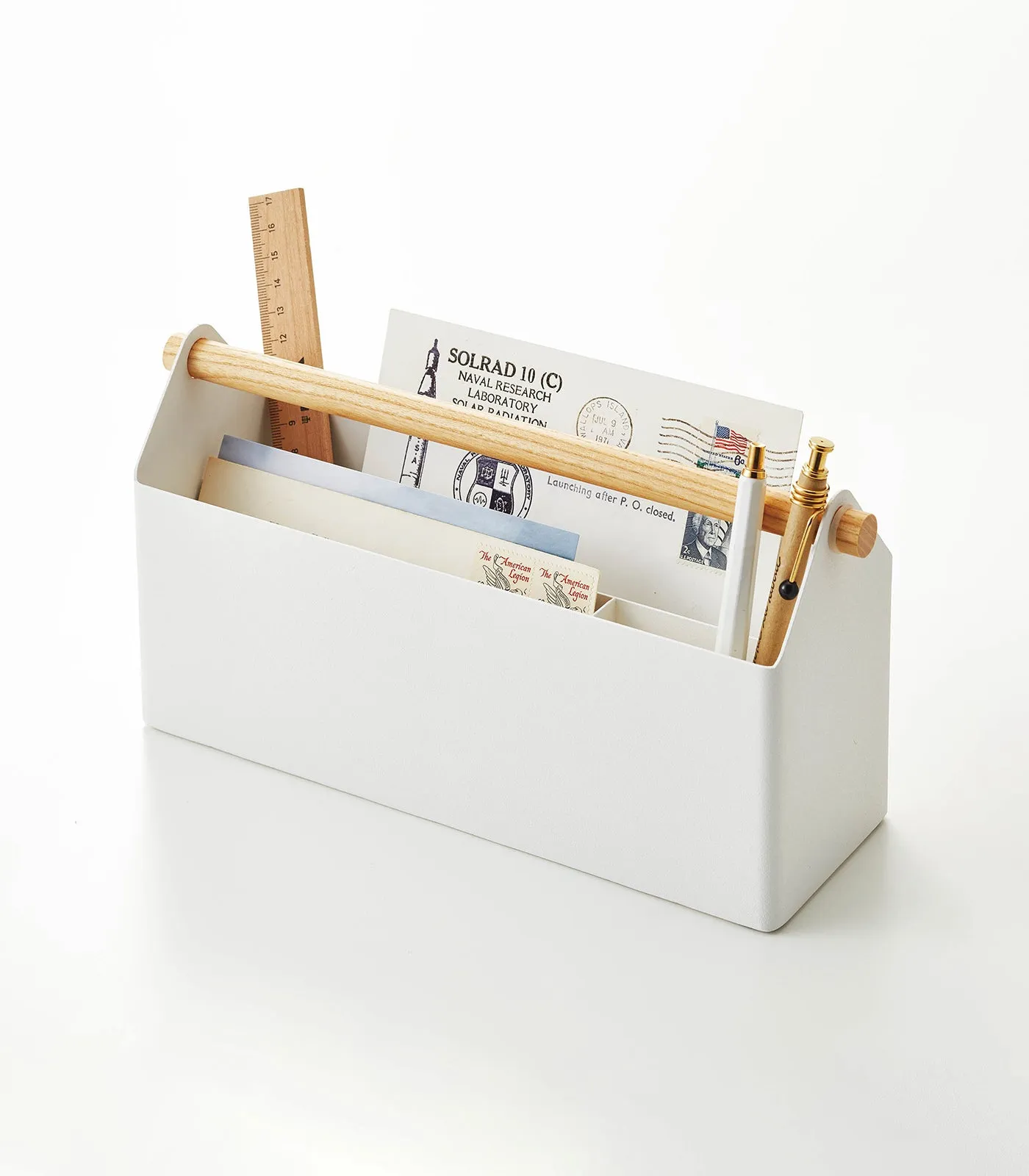 Pen   Desk Organizer - Two Sizes - Steel   Wood