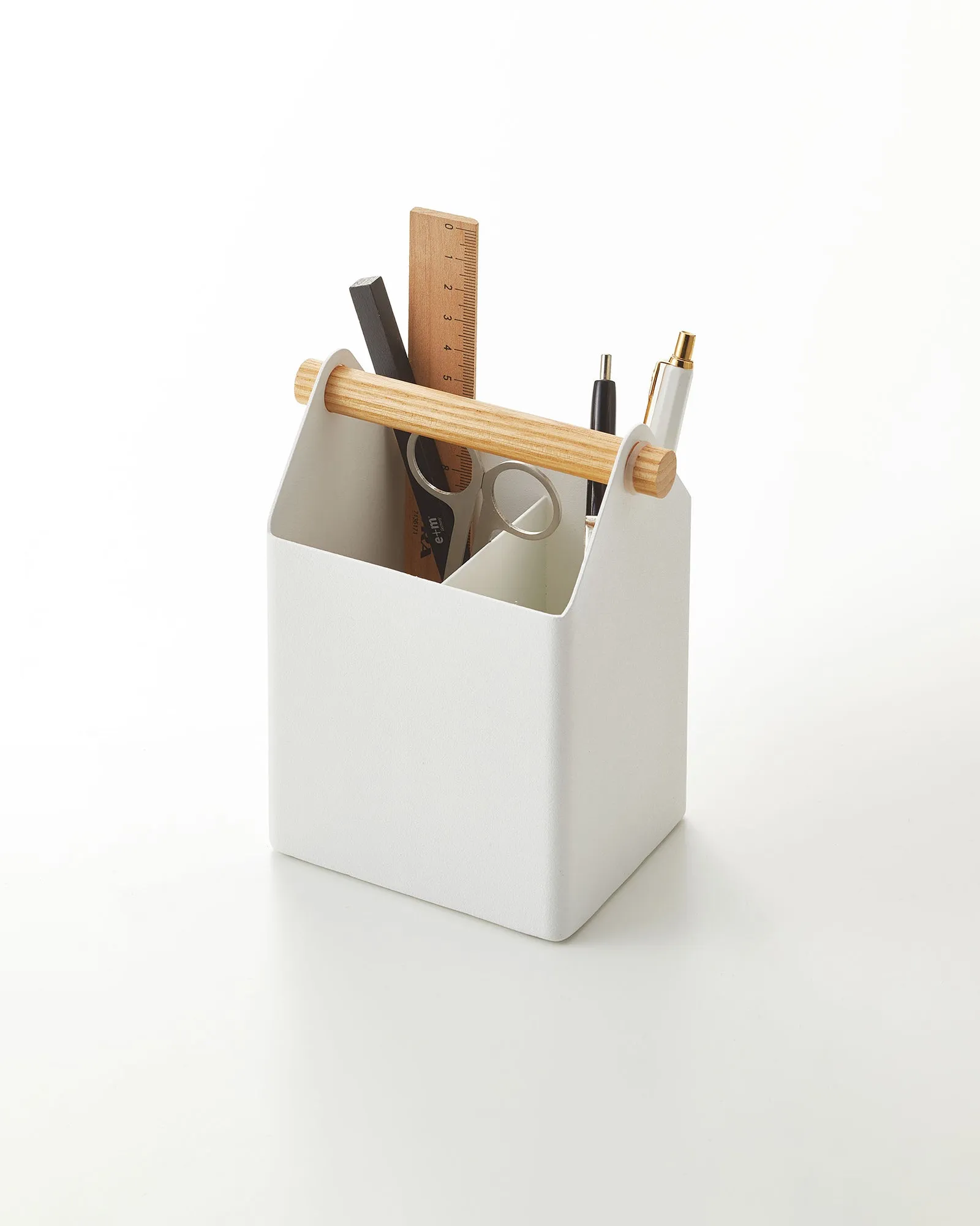 Pen   Desk Organizer - Two Sizes - Steel   Wood