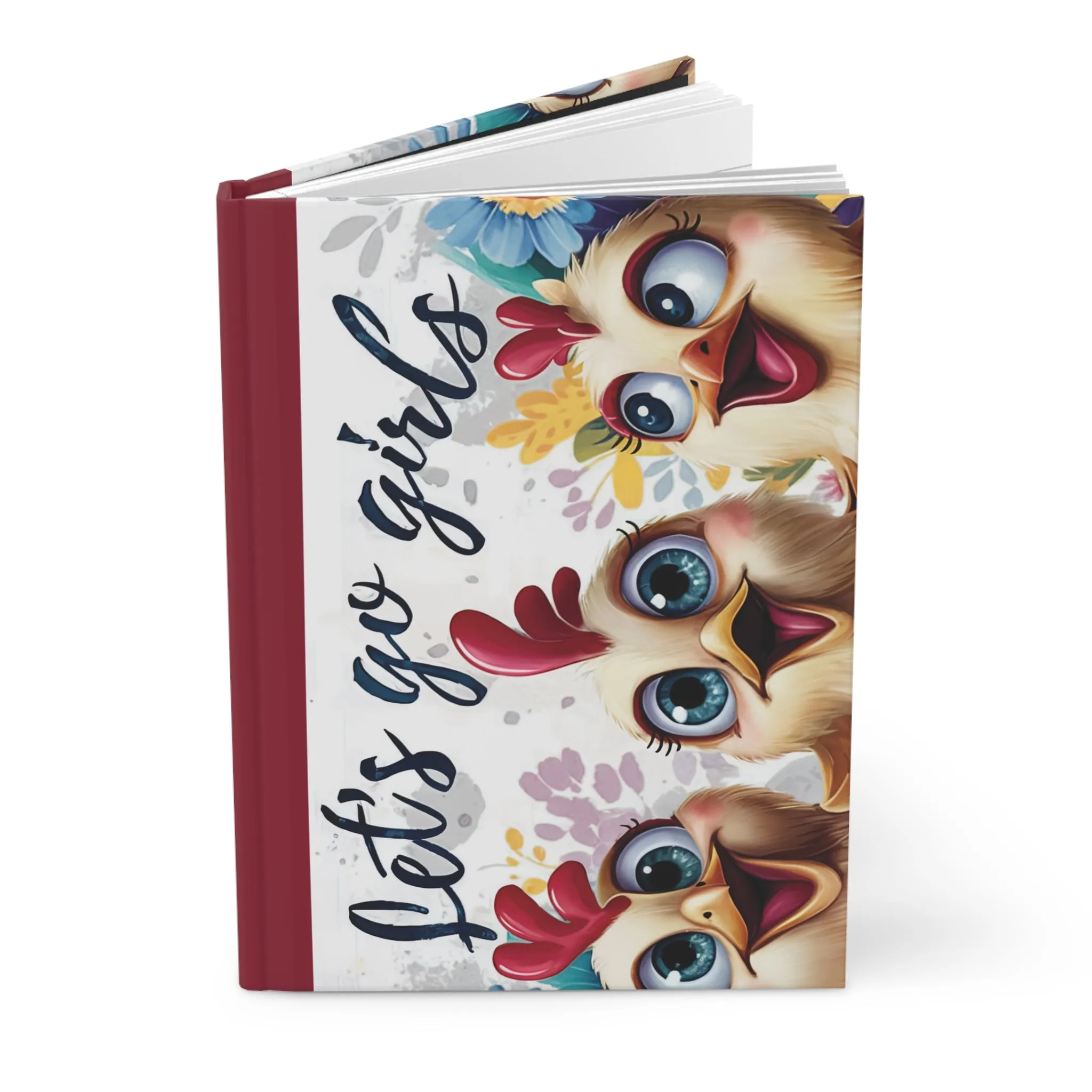 Personalised Hardcover Journal Matte, Chickens, Let's Go Girls, awd-1675