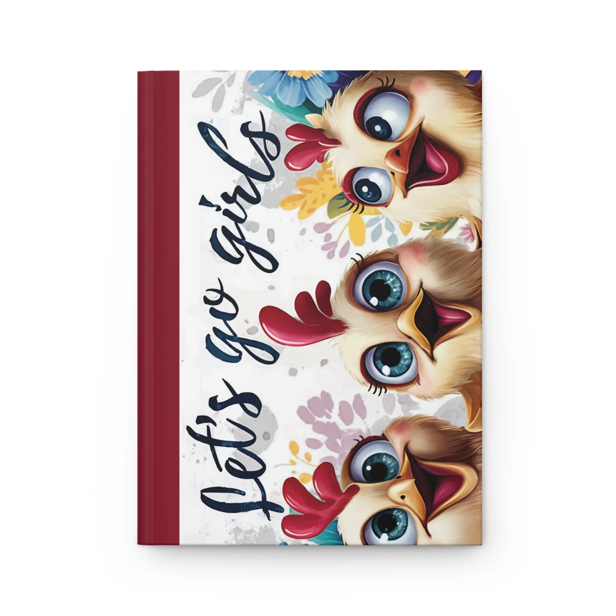 Personalised Hardcover Journal Matte, Chickens, Let's Go Girls, awd-1675