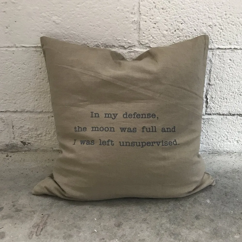 Pillow - In My Defense in Khaki