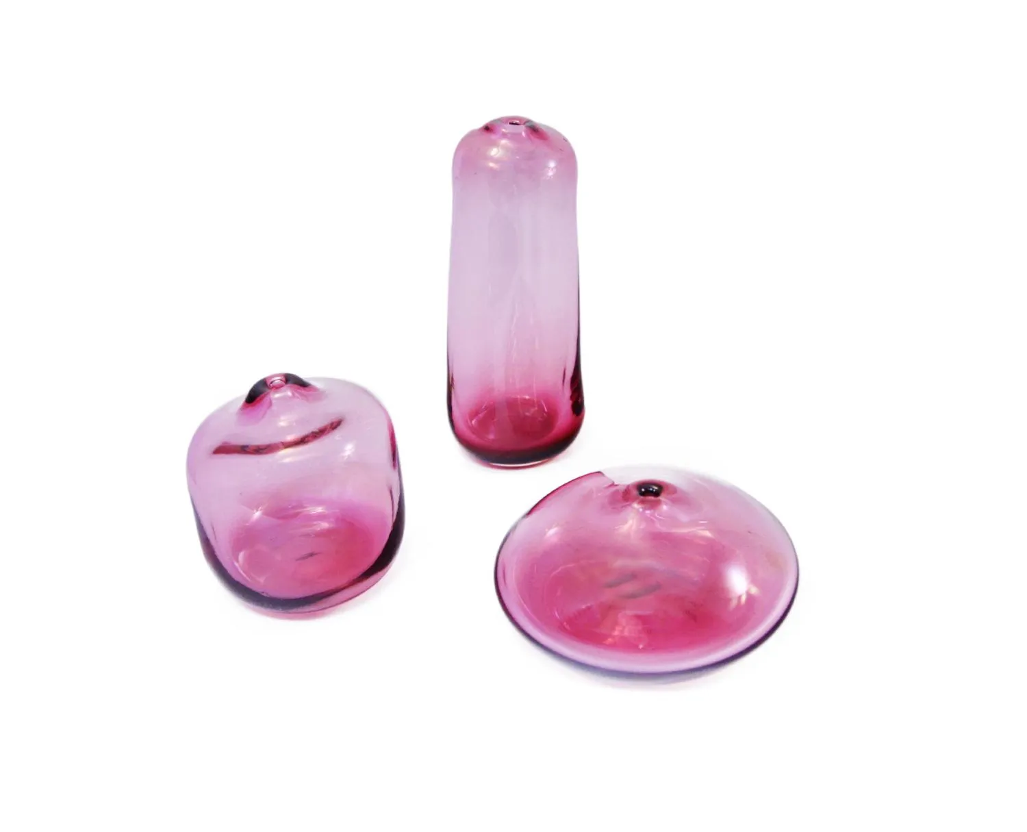 Pink Gem Vase Trio