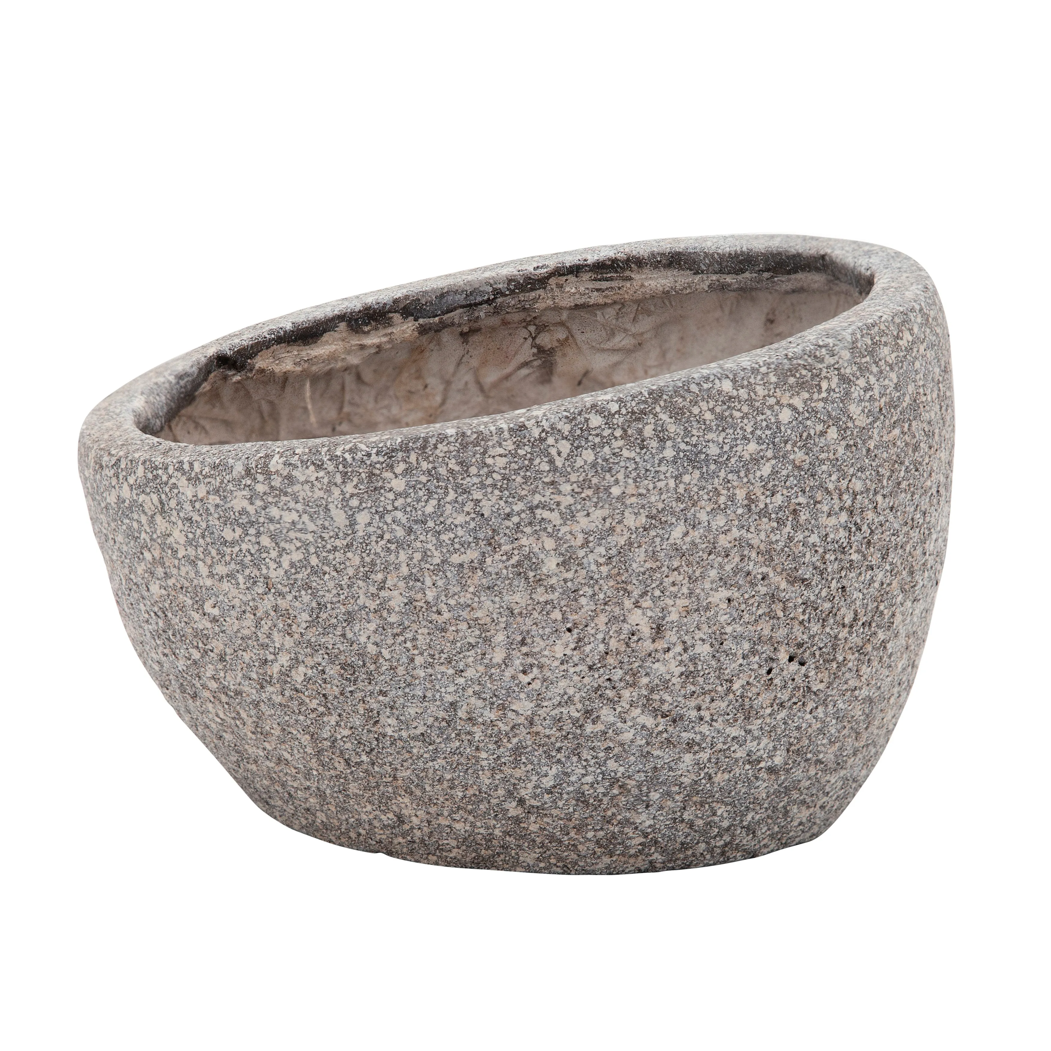 Resin, 8" Half Face Planter, Gray