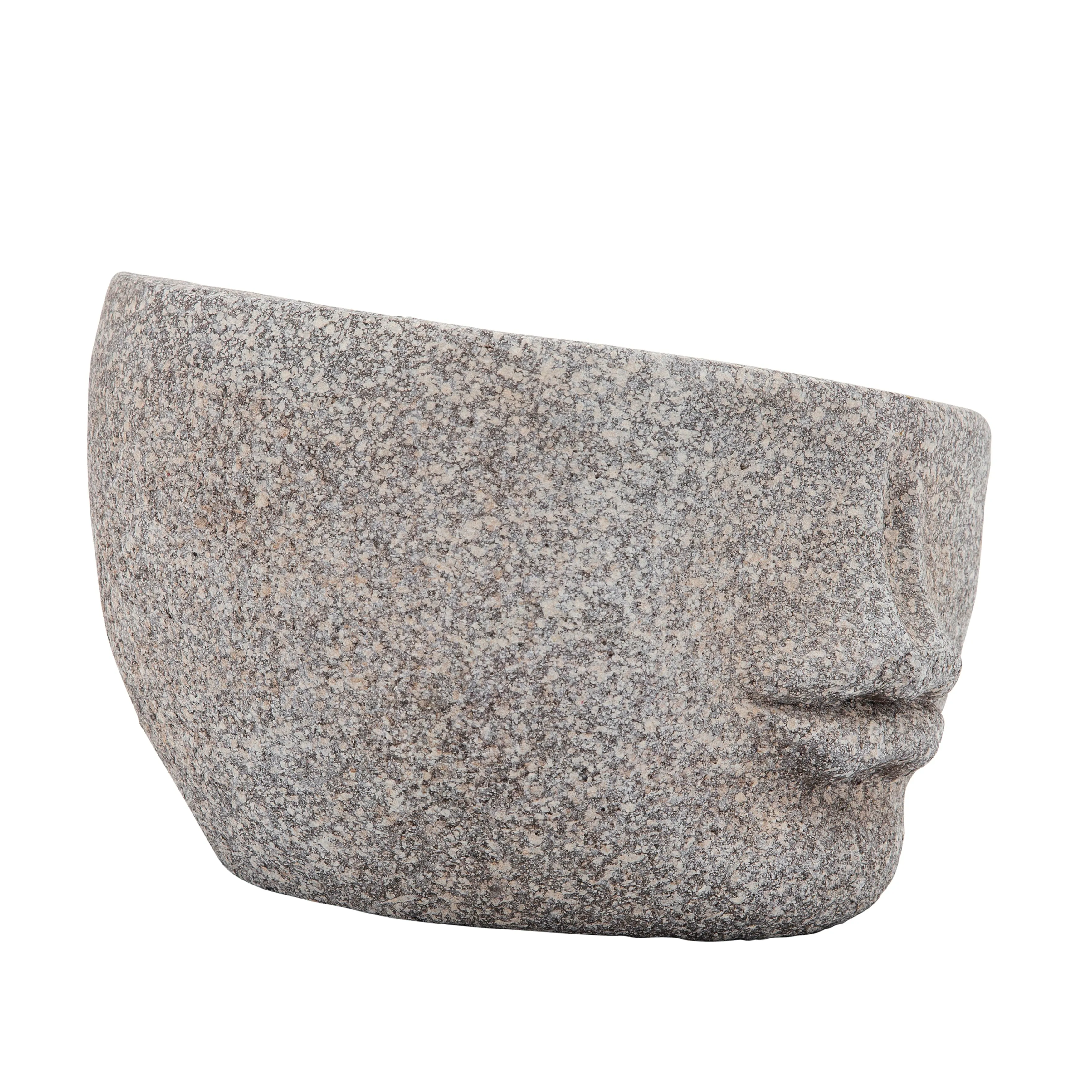 Resin, 8" Half Face Planter, Gray