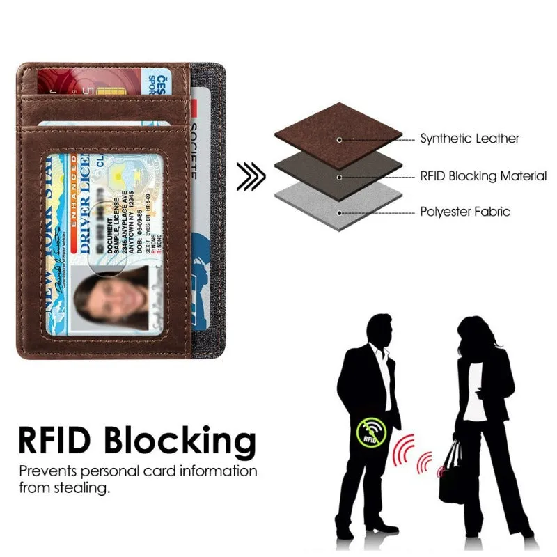 RFID Credit Card Holder Minimalist Card Cases & Money Organizers Front Pocket Wallet