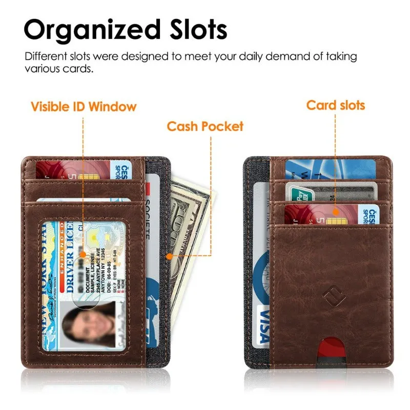 RFID Credit Card Holder Minimalist Card Cases & Money Organizers Front Pocket Wallet